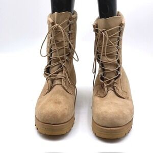 Wellco Tan Suede Tactical Combat Boots Vibram Sole Mens 10 R 08-D-1042